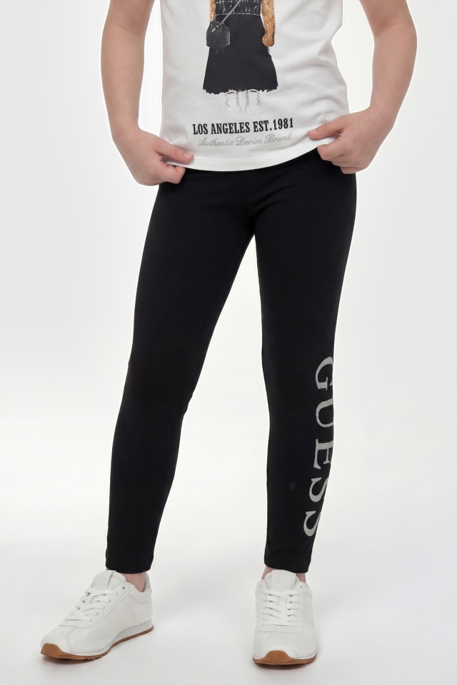 Leggings con logo de glitter