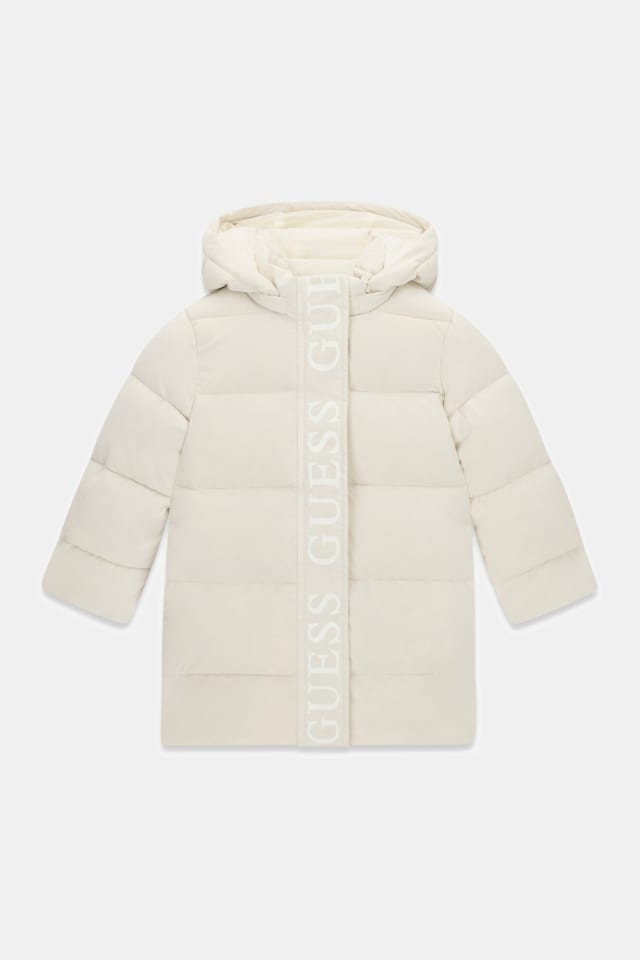 Chaqueta acolchada larga con capucha