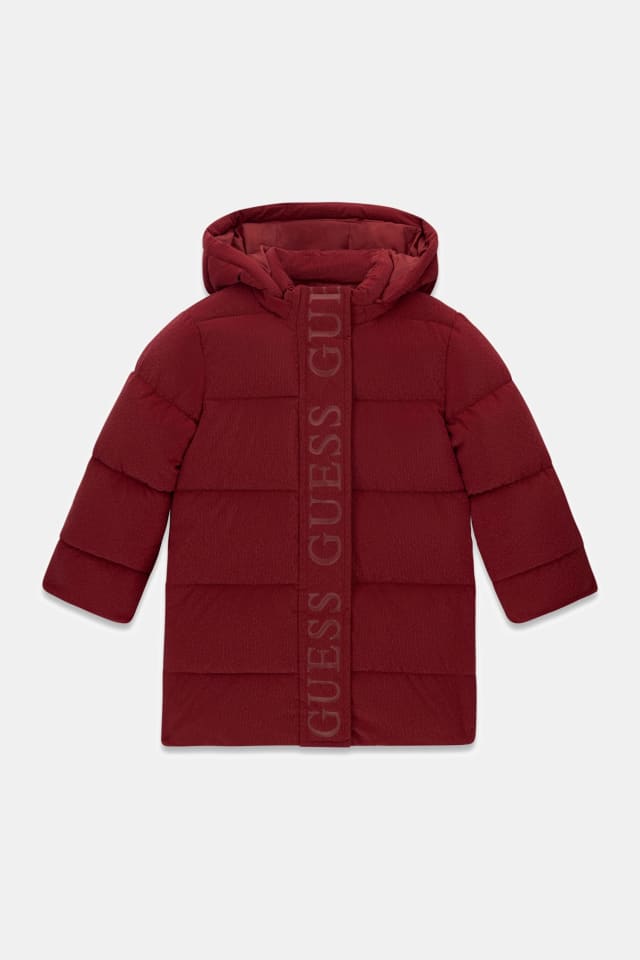 Chaqueta acolchada larga con capucha