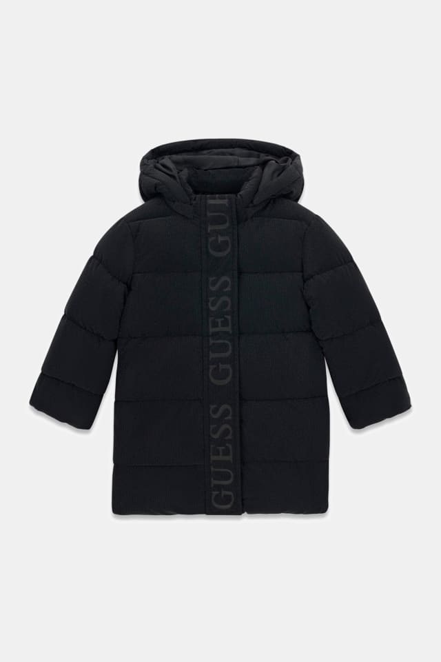 Chaqueta acolchada larga con capucha