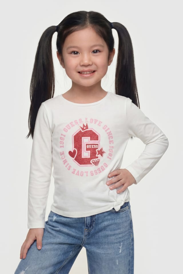 Camiseta con logo de purpurina