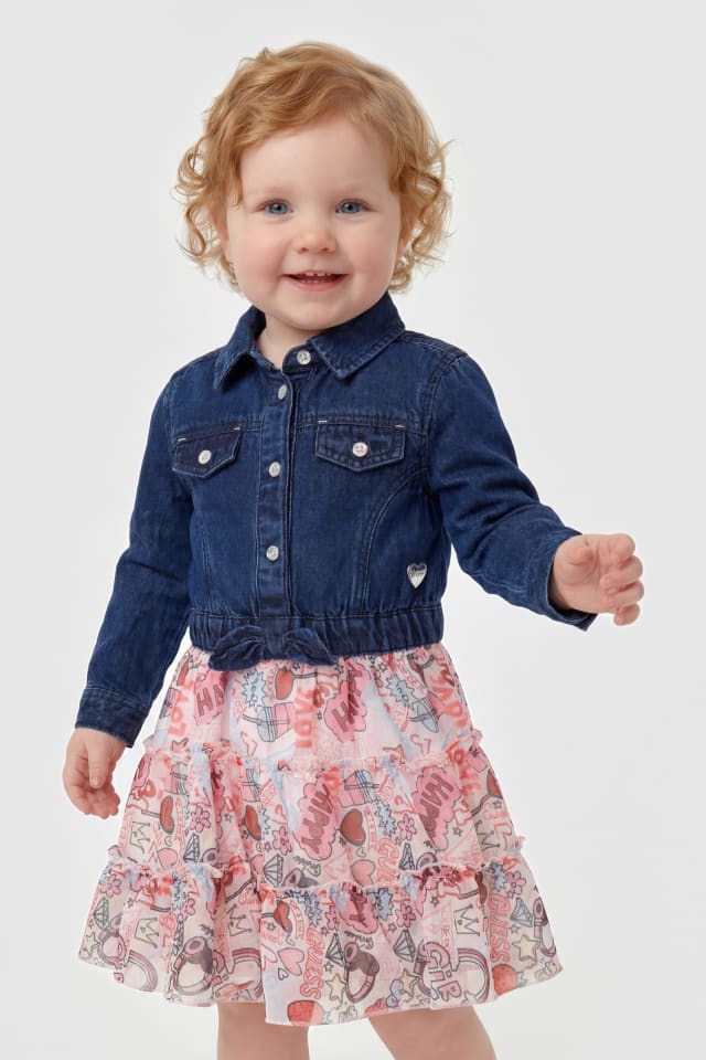 Denim estampado dress