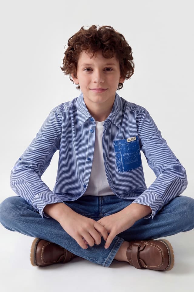 Camisa regular de popeline