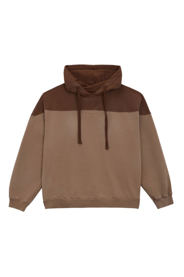 Sweatshirt com capuz bicolor