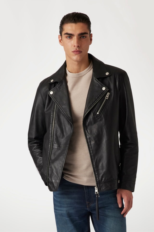 GUESS® Genuine leather jacket Men
