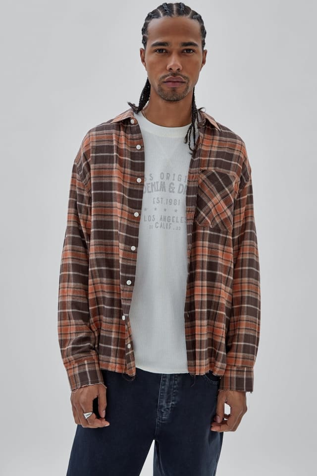 Camisa de franela de cuadros guinga