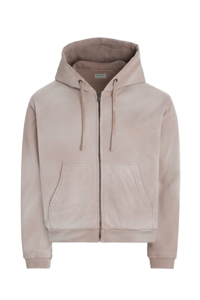 Sweatshirt com capuz e fecho de correr