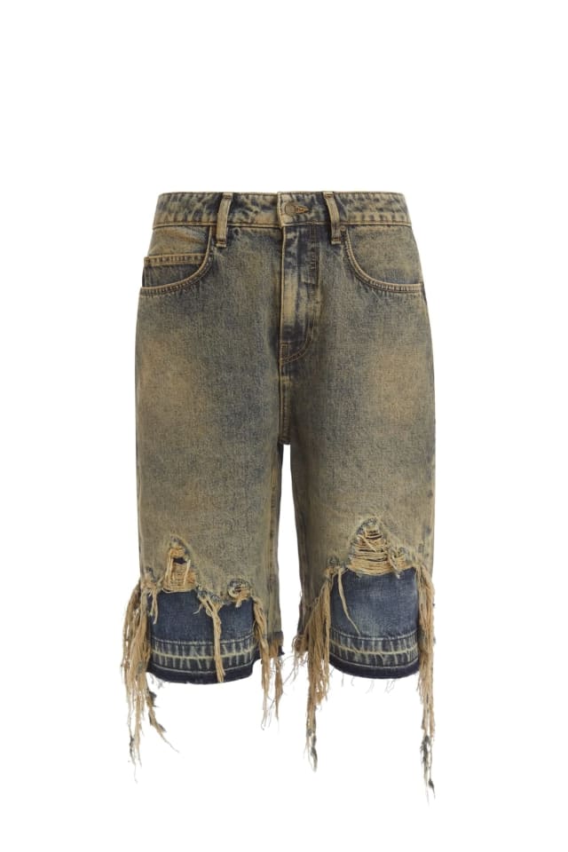 Mid rise denim shorts