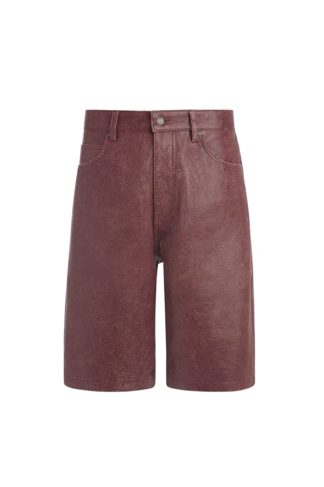 Pantalones cortos de piel de talle alto