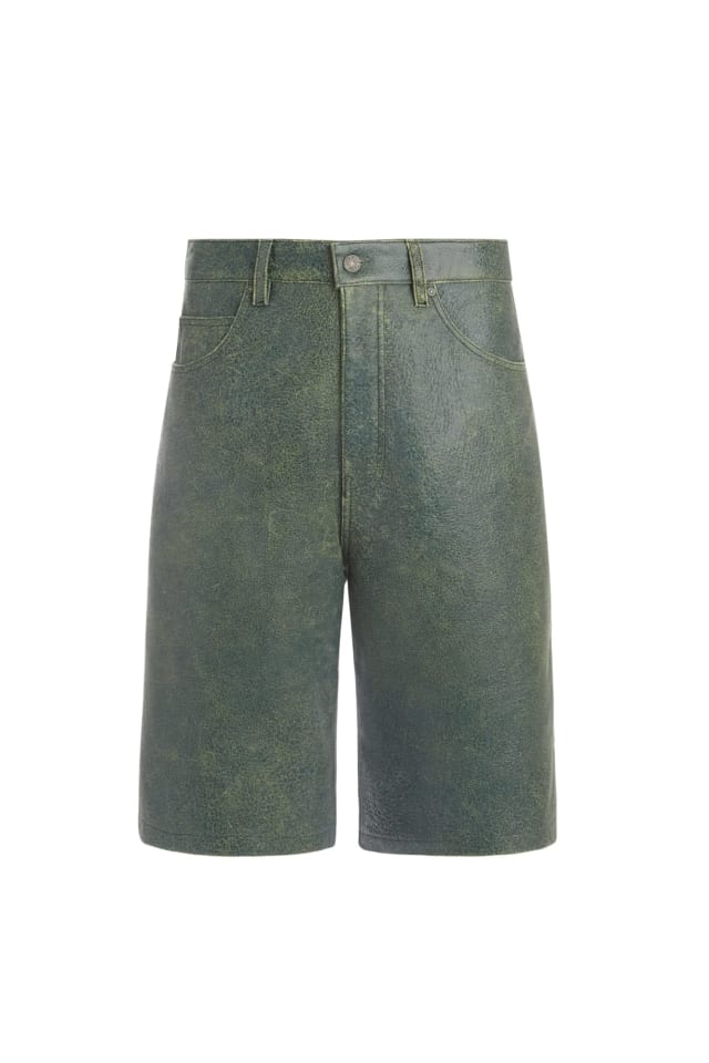 Pantalones cortos de piel de talle alto