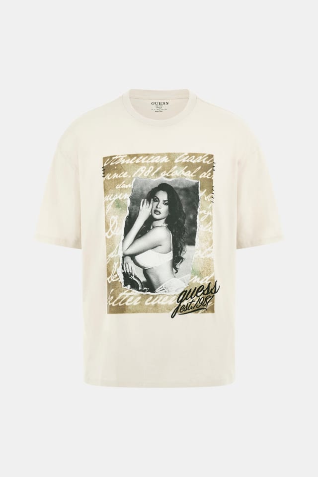 T-shirt estampado à frente