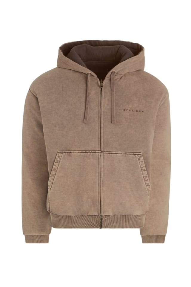 Sweatshirt com fecho de correr e capuz