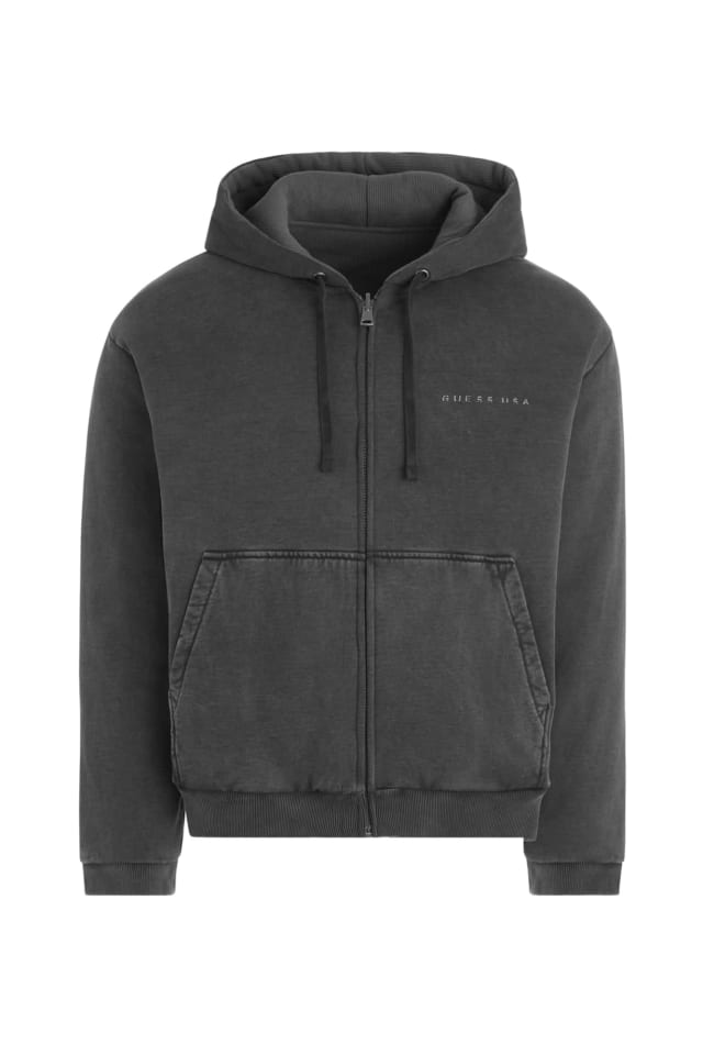 Sweatshirt com fecho de correr e capuz