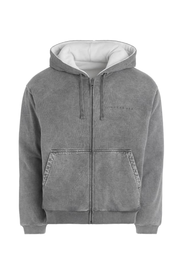 Sweatshirt com fecho de correr e capuz