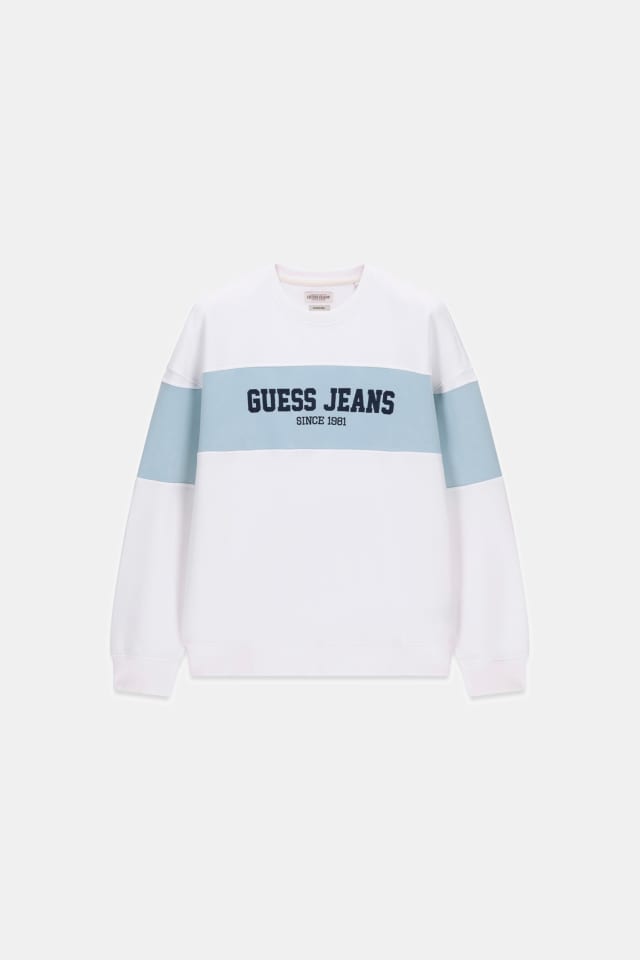 Sweatshirt com gola redonda e faixa horizontal