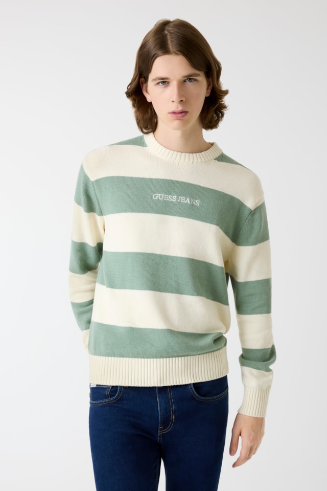 Jersey a rayas con logotipo bordado