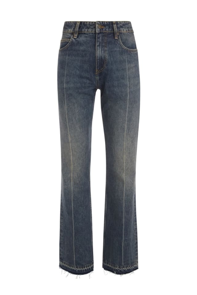 Mid rise flared denim pant