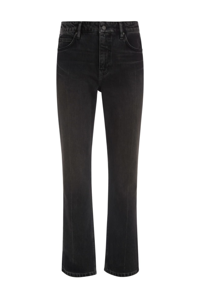 Mid rise flared denim pant
