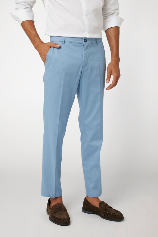 Linen blend slim pant