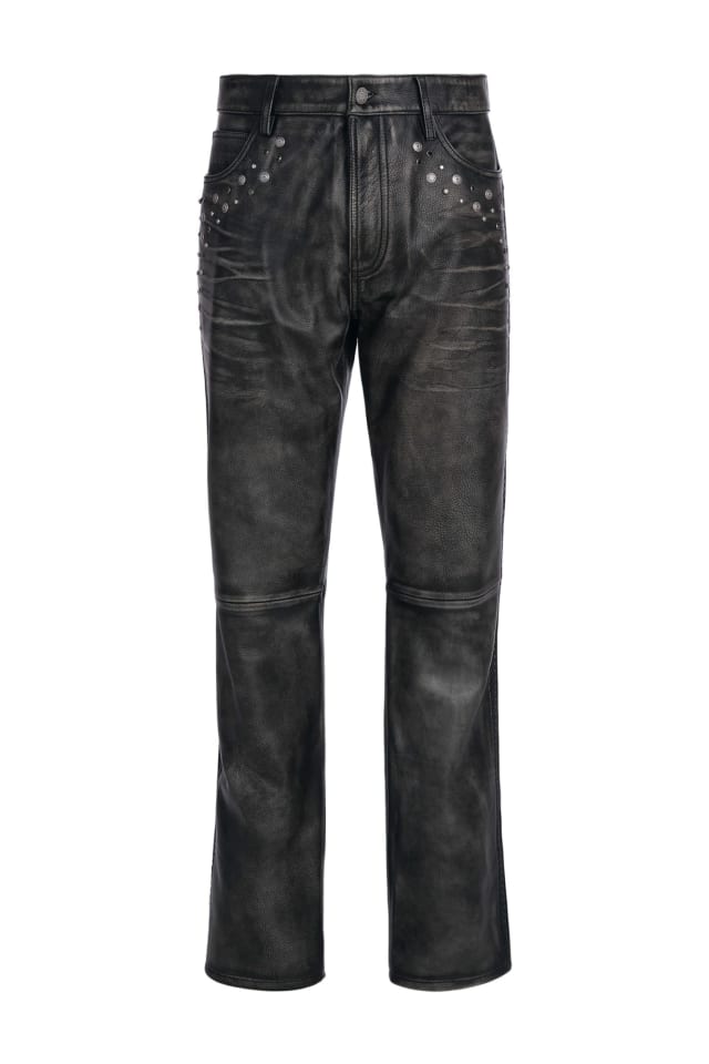 Pantalón de piel acampanado