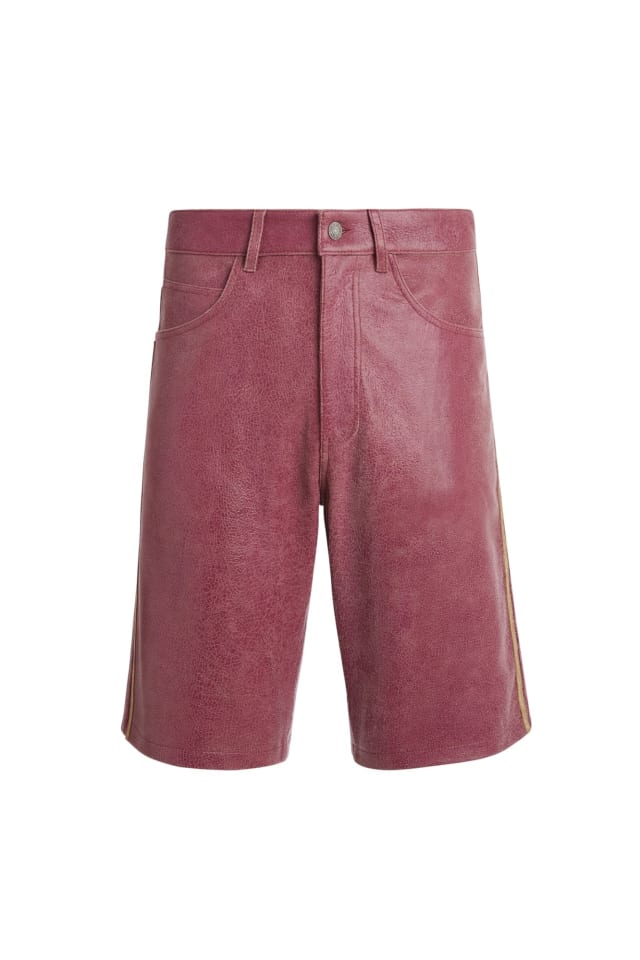 Short van craquel&eacute;-leer