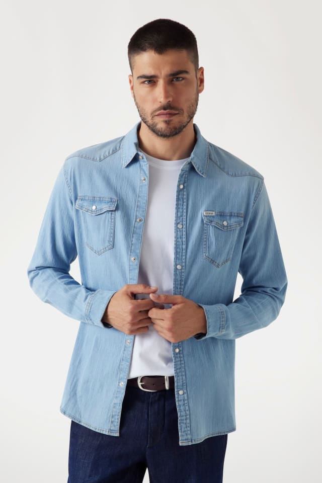 Spijkershirt met slim fit