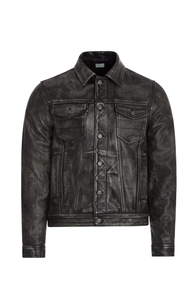 GUESS® Distressed leather jacket