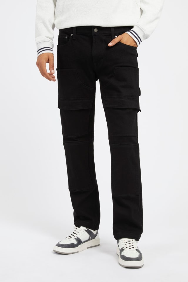 Jeans cargo taille moyenne