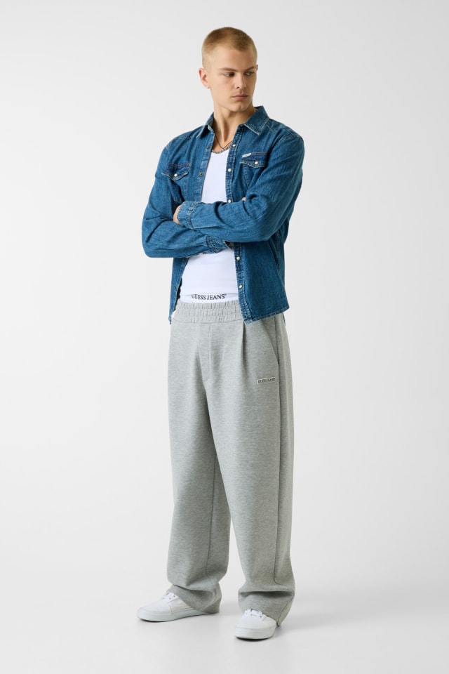 Slim Long-Sleeve Denim Shirt