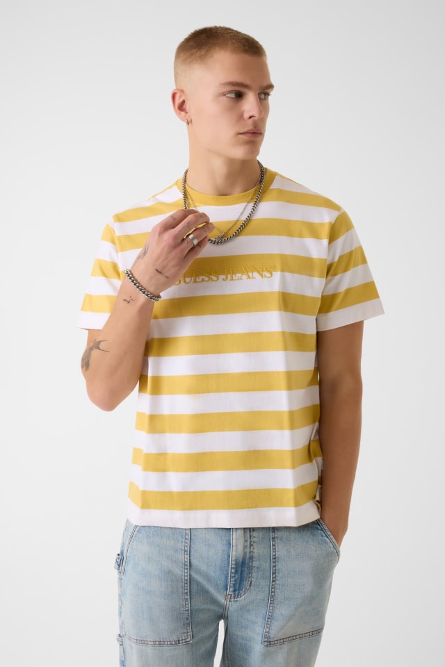 Camiseta a rayas con logotipo