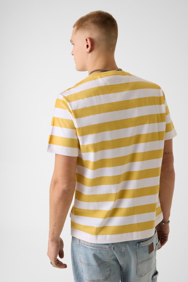 T-shirt w paski z logo