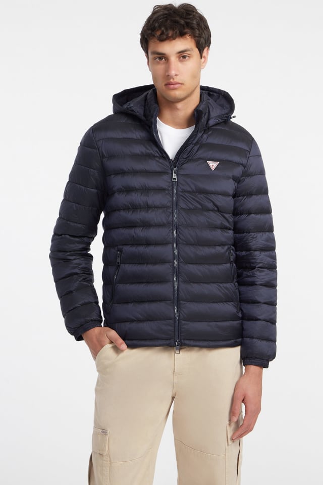 Nylon donsjas met capuchon