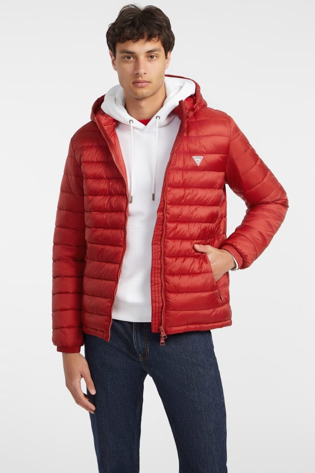 Nylon donsjas met capuchon