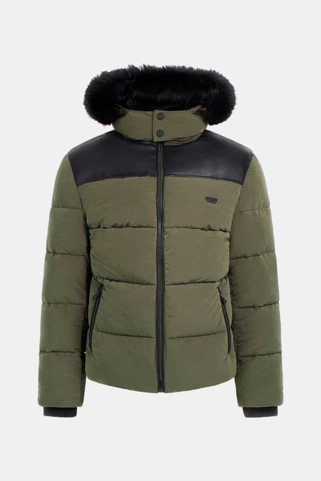 Casaco puffer com capuz