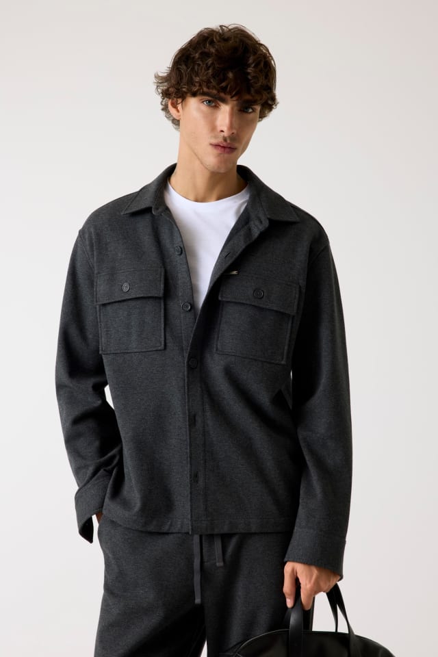 Regular fit m&eacute;lange overshirt