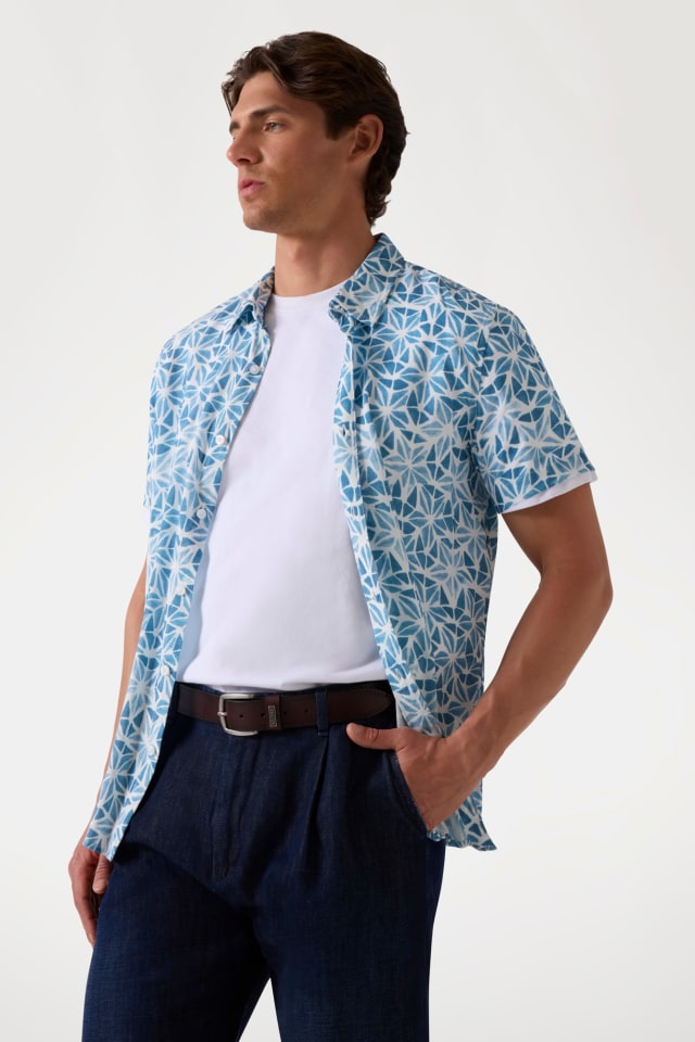 Camisa de viscosa estampada