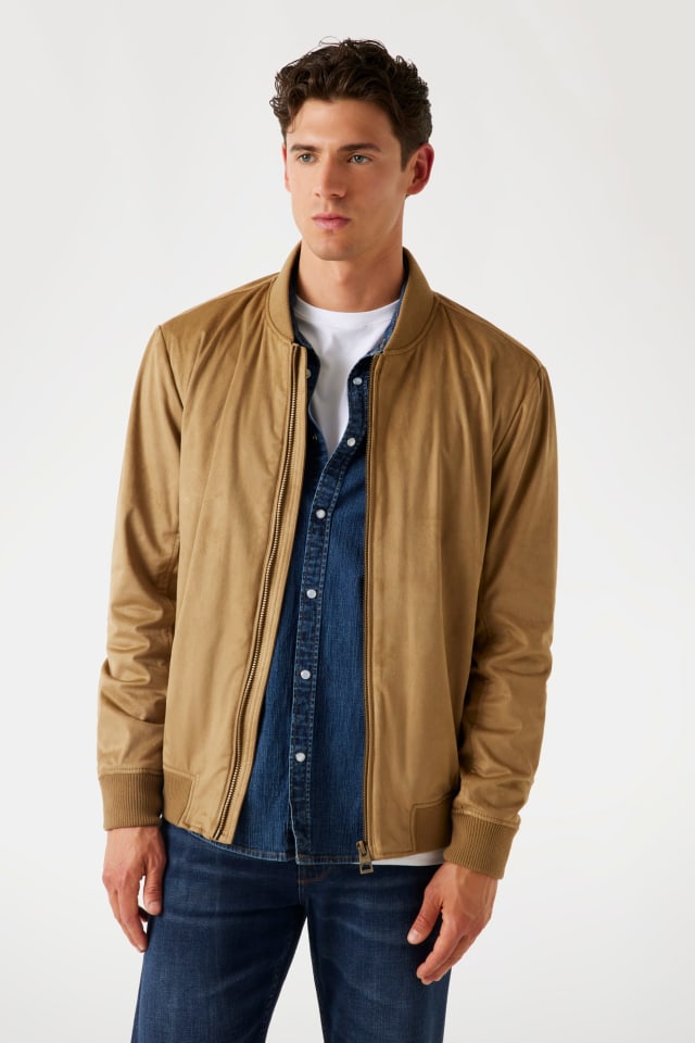 Bomber in simil scamosciato