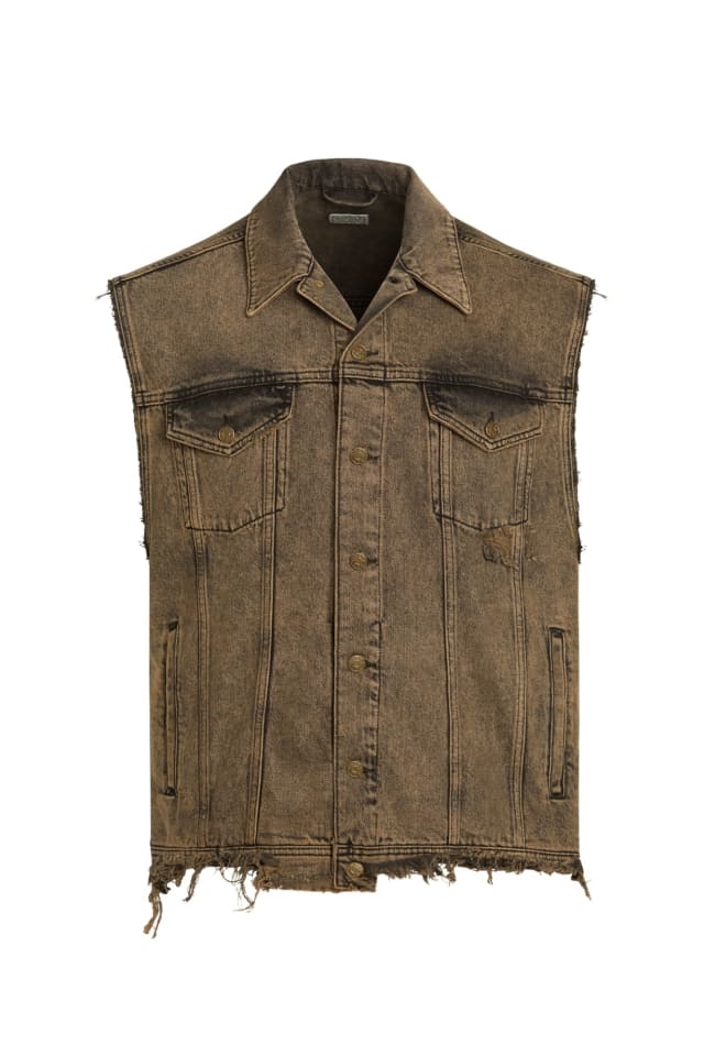 Denim trucker vest