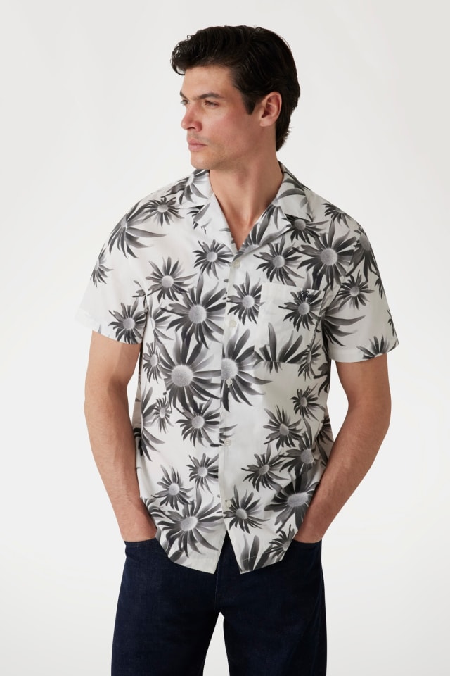 Camisa de popelina estampada
