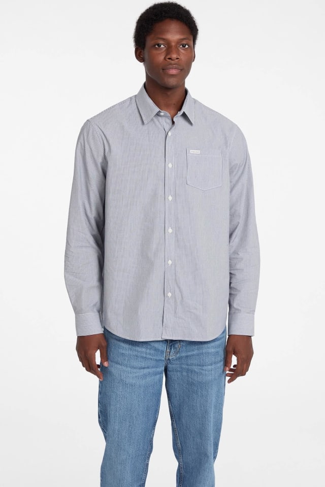 Camicia con tasca a righe