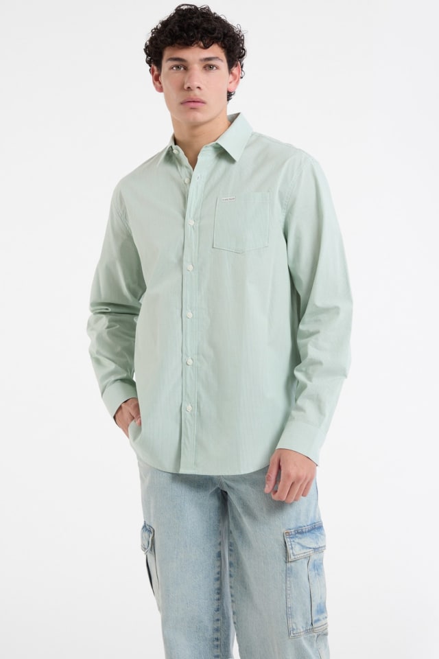 Camicia con tasca a righe