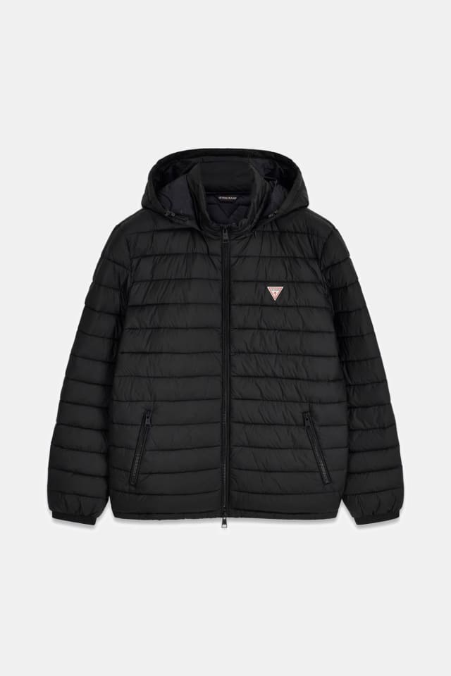 Casaco puffer de nylon com capuz