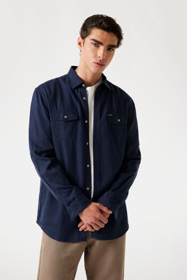 Camicia regular in lyocell