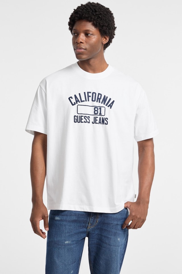 T-shirt estampado à frente