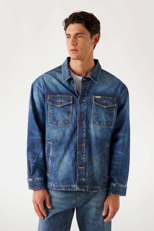 Giacca in denim stampata