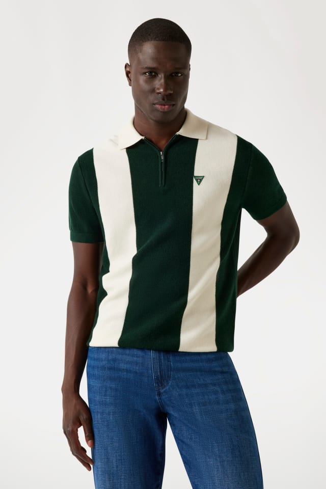 Pull polo laine m&eacute;lang&eacute;e