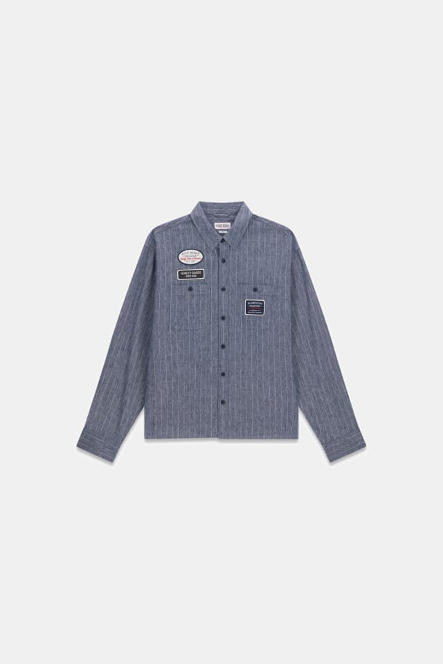 Camisa quadrada em mistura de linho
