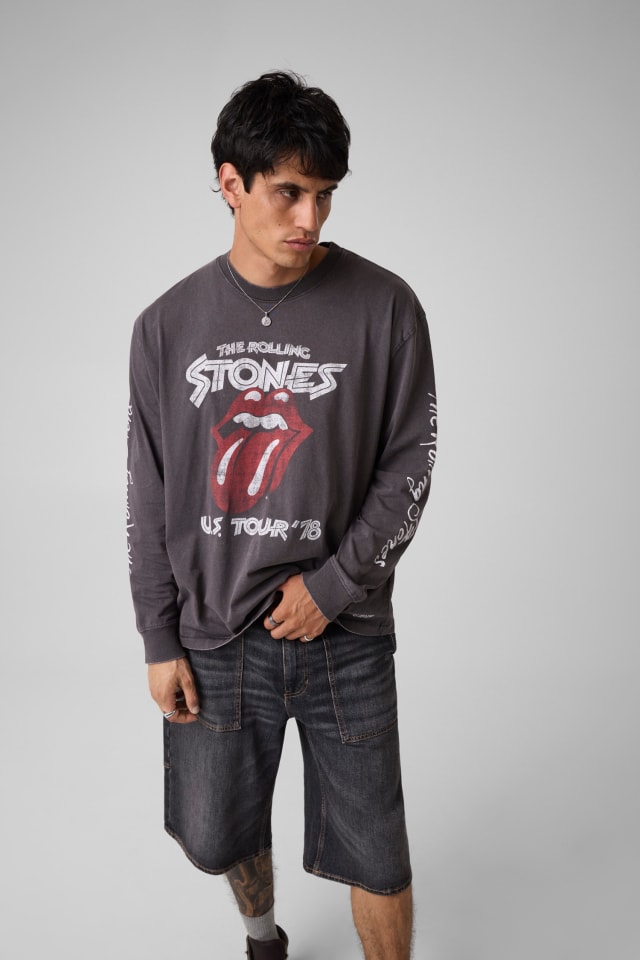 Printed long-sleeve GJ x Rolling Stones