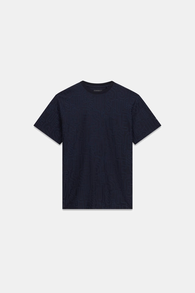 Camiseta com logo por toda a peça