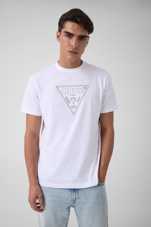 T-Shirt mit Dreiecksstickerei